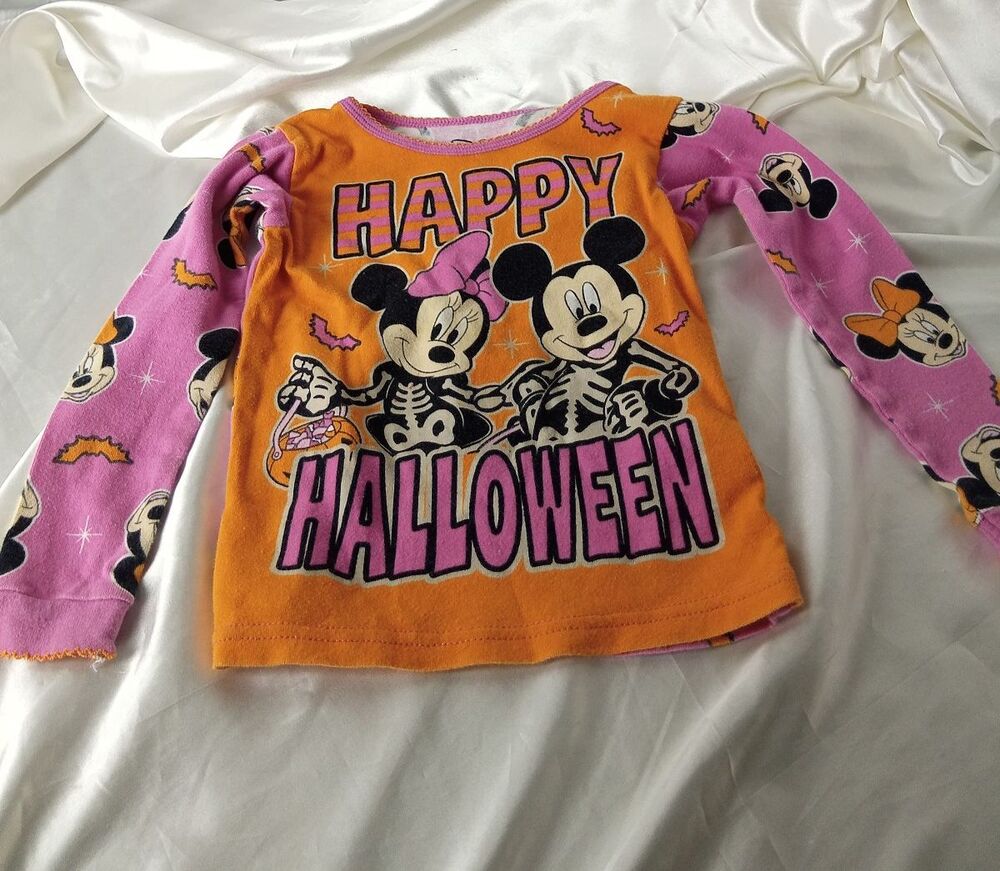 DISNEY HAPPY HALLOWEEN MICKEY & MINNIE TODDLER LONG SLEEVE SHIRT SIZE 5T